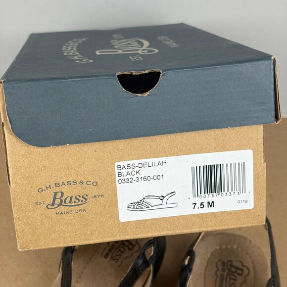G.H. Bass Delilah Leather Sandals Womens 7.5 Black Leather Closed Toe Slingback - Picture 9 of 11